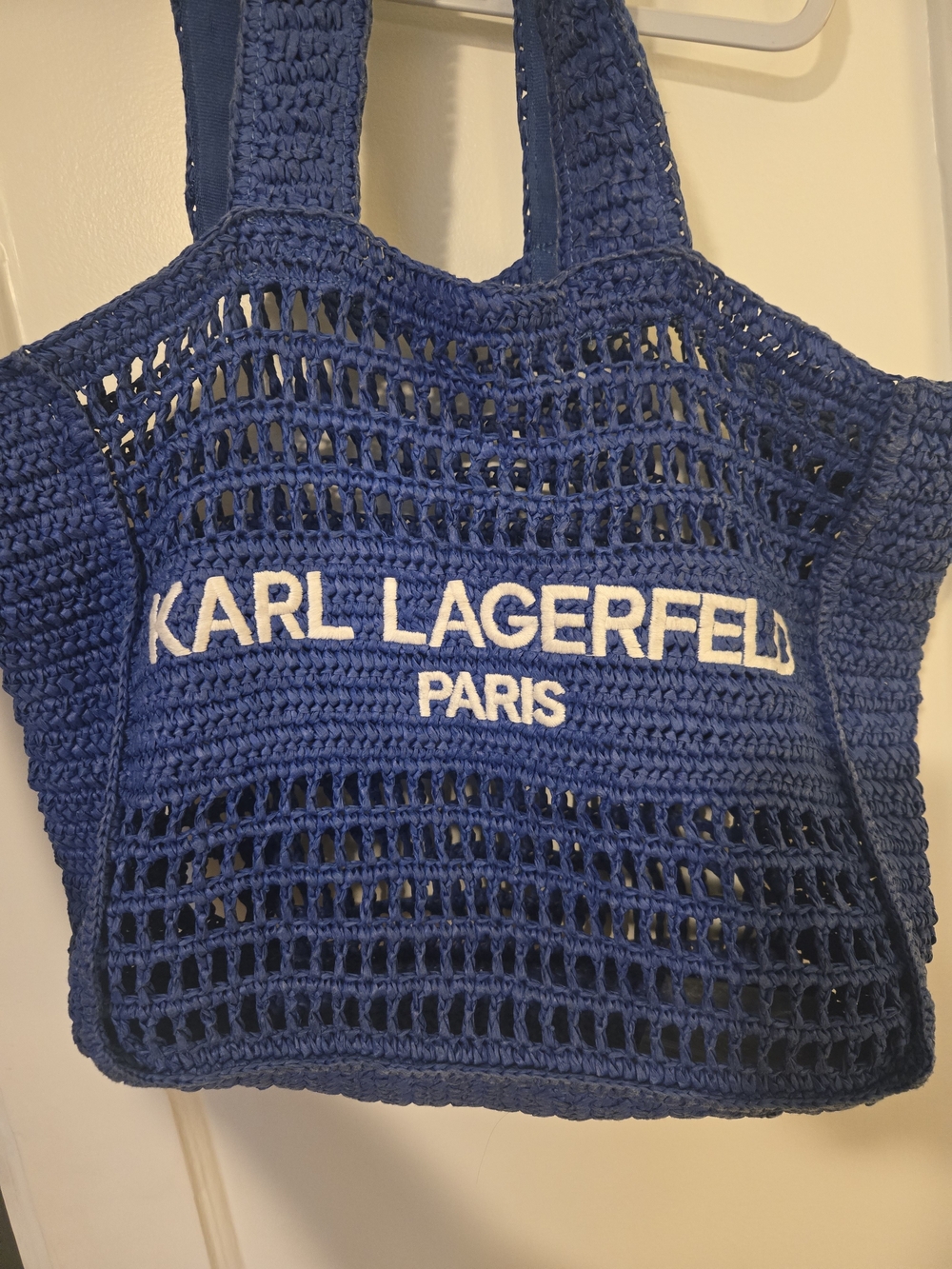 Karl Lagerfeld Blue Crochet Logo Tote